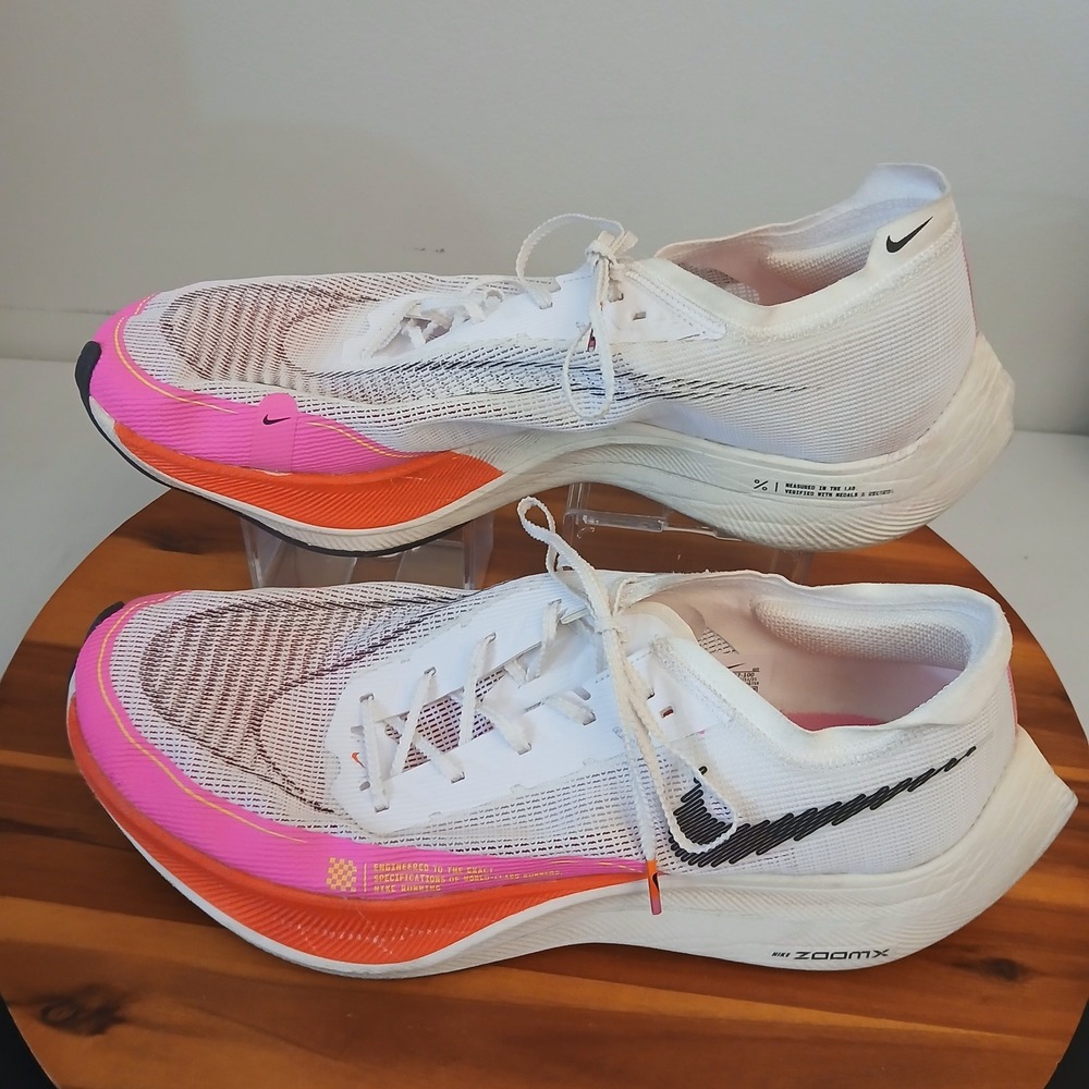 Nike ZoomX Vaporfly Next% 2 Mens 14 White Pink Running Shoes Sneakers DJ5457-100